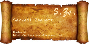 Sarkadi Zsanett névjegykártya